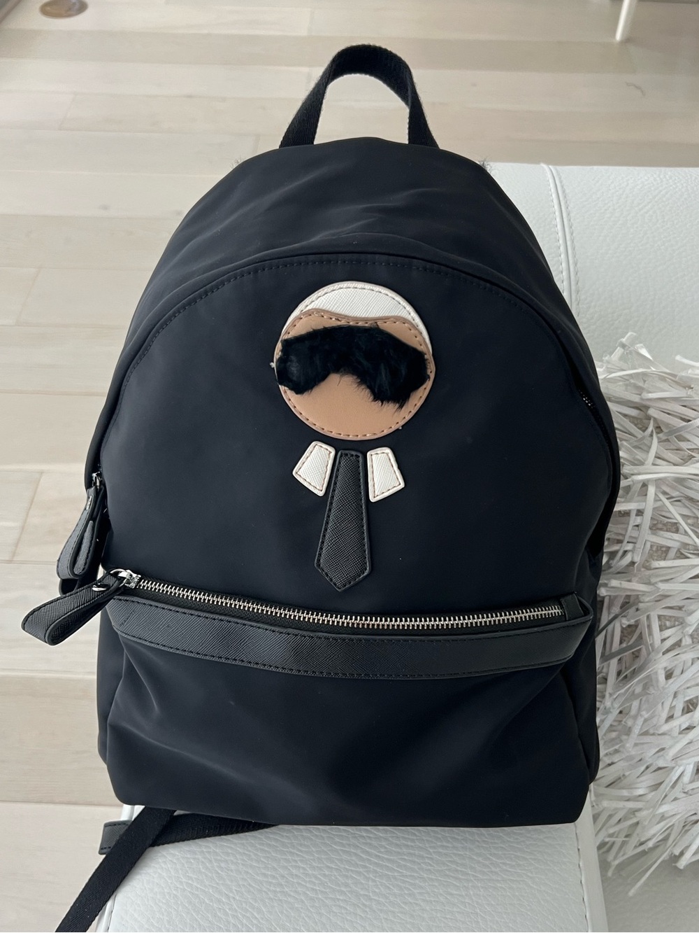 Fur-Trimmed Karl Lagerfeld Backpack NYLON BACKPACK UNISEX